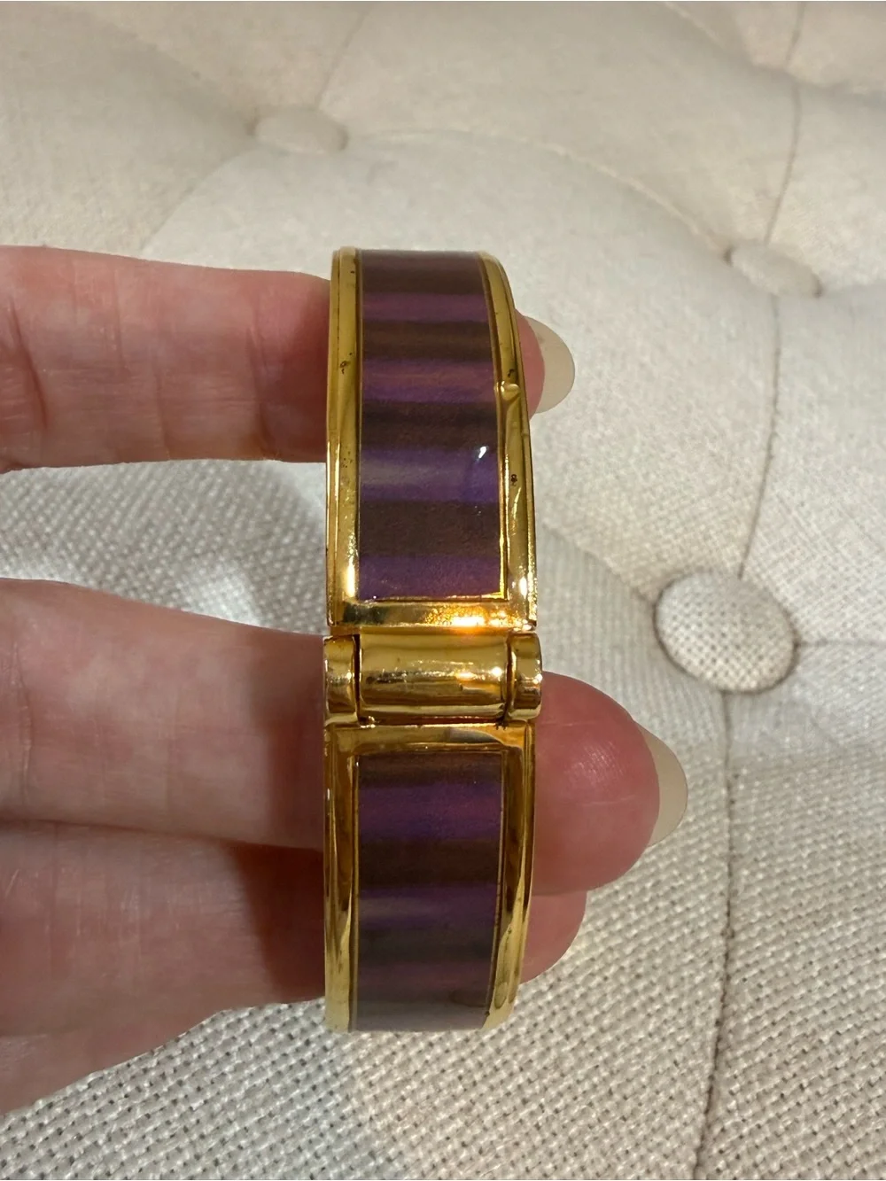 MacKenzie-Childs Gold-Tone Bracelet with Purple Enamel Inlay